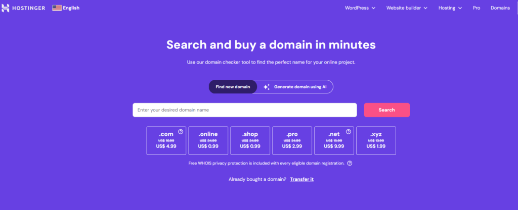 Hostinger Domains