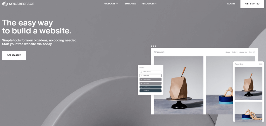 Squarespace web builder, web hosting